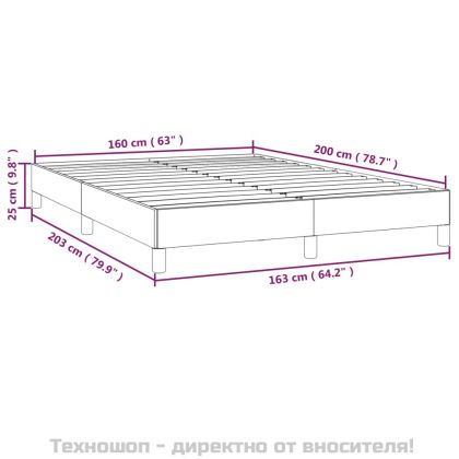 Рамка за легло без матрак, тъмнозелена, 160x200 см, кадифе