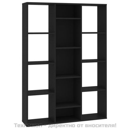 Разделител за стая, черен, 100x24x140 см, инженерно дърво