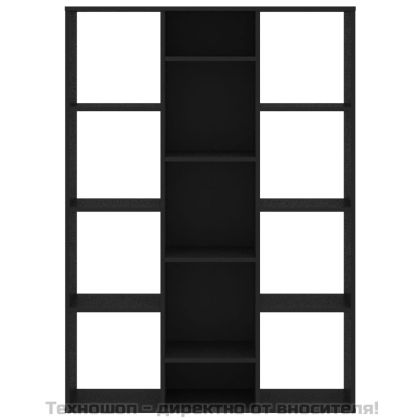 Разделител за стая, черен, 100x24x140 см, инженерно дърво