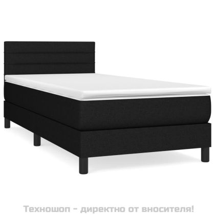 Боксспринг легло с матрак, черно, 100x200 см, плат
