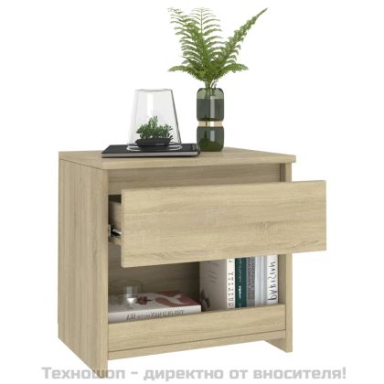 Нощнo шкафче, дъб сонома, 40x30x39 см, инженерно дърво