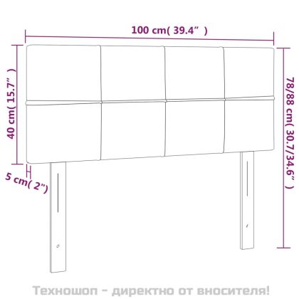 Горна табла за легло, тъмносива, 100x5x78/88 см, плат