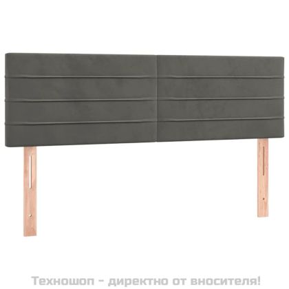 Боксспринг легло с матрак, тъмносиво, 140x190 см, кадифе