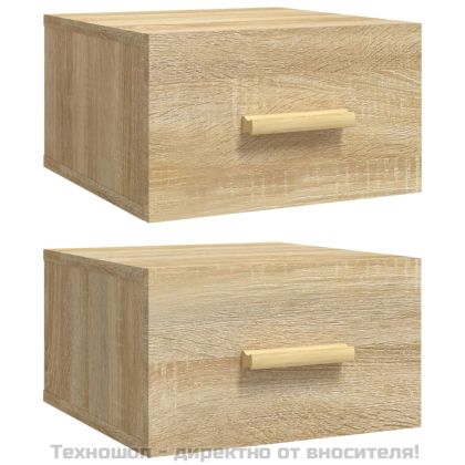 Нощни шкафчета за стенен монтаж, 2 бр, сонома дъб, 35x35x20 см