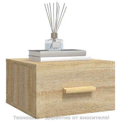 Нощни шкафчета за стенен монтаж, 2 бр, сонома дъб, 35x35x20 см