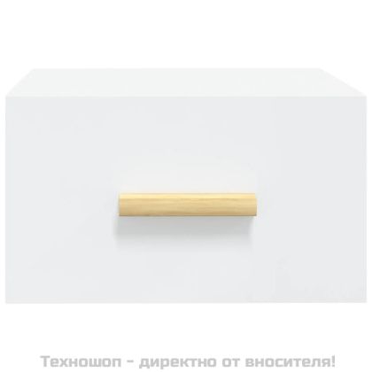 Нощно шкафче за стенен монтаж, бяло, 35x35x20 см