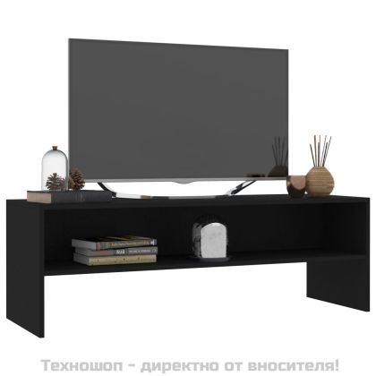 ТВ шкаф, черен, 120x40x40 см, инженерно дърво