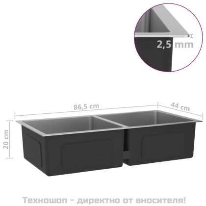 Ръчно изработена кухненска мивка, неръждаема стомана