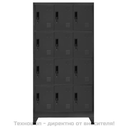 Заключващ се шкаф, антрацит, 90x45x180 см, стомана