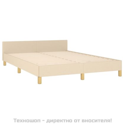 Рамка за легло без матрак, кремава, 140x200 см, плат