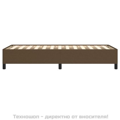 Рамка за легло без матрак, тъмнокафява, 90x200 см, плат