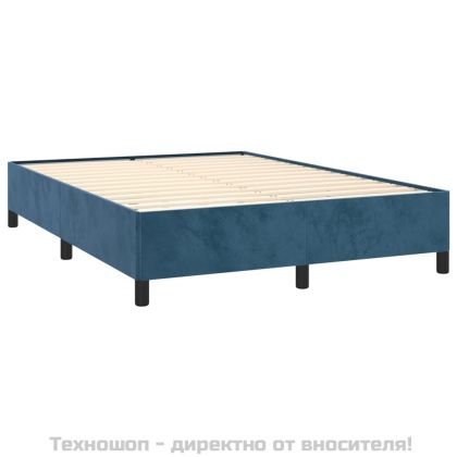 Рамка за легло без матрак, тъмносиня, 140x200 см, кадифе