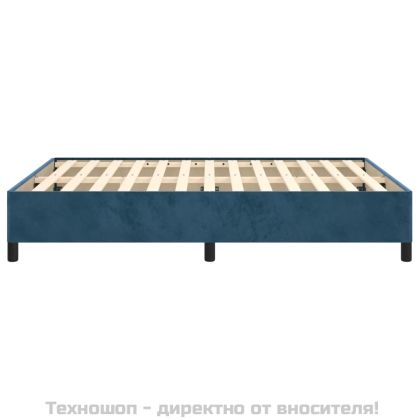 Рамка за легло без матрак, тъмносиня, 140x200 см, кадифе