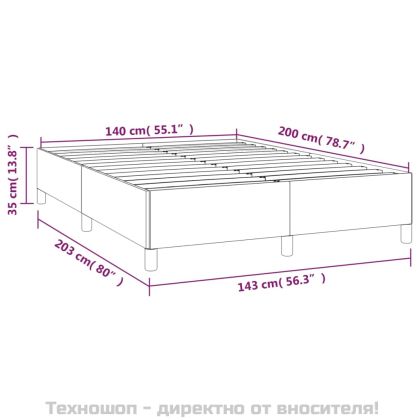 Рамка за легло без матрак, тъмносиня, 140x200 см, кадифе