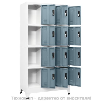 Заключващ се шкаф светлосиво и тъмносиво 90x45x180 см стомана