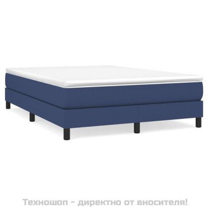 Боксспринг легло с матрак, синьо, 140x200 см, плат