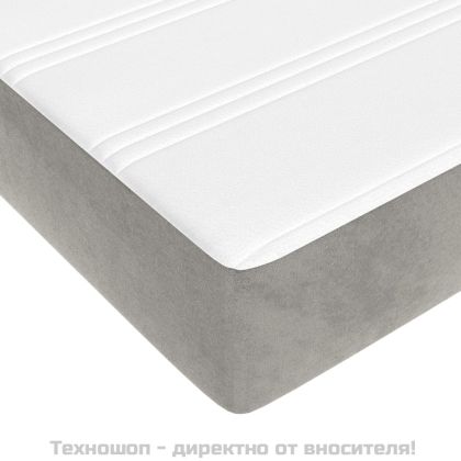 Боксспринг легло с матрак, светлосиво, 160x200 см, кадифе