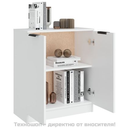 Сайдборд, бял, 60x30x70 см, инженерно дърво