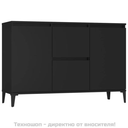 Сайдборд, черен, 102x35x70 см, инженерно дърво