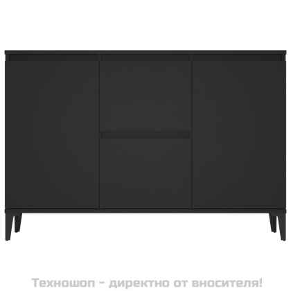 Сайдборд, черен, 102x35x70 см, инженерно дърво