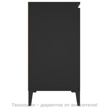Сайдборд, черен, 102x35x70 см, инженерно дърво