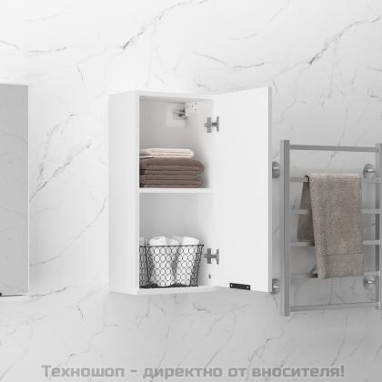 Шкаф за баня за стенен монтаж, бял, 32x20x67 см