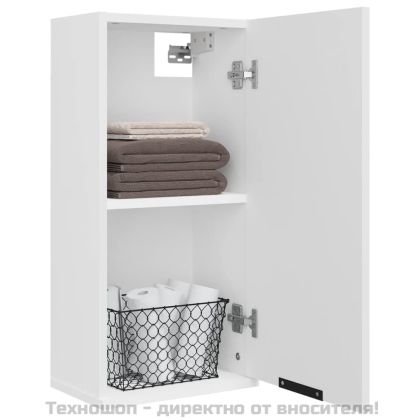 Шкаф за баня за стенен монтаж, бял, 32x20x67 см