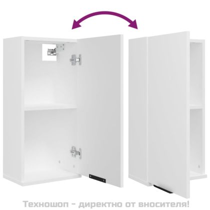 Шкаф за баня за стенен монтаж, бял, 32x20x67 см