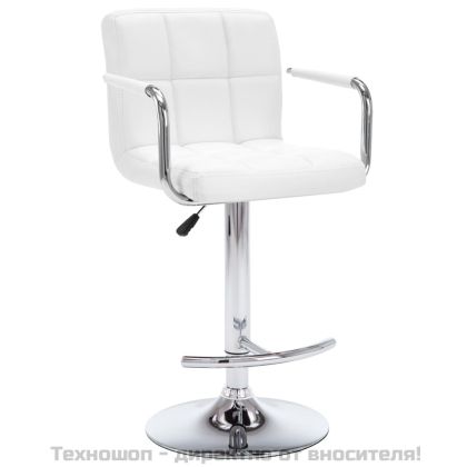 Бар табуретки, 2 бр, бели, изкуствена кожа
