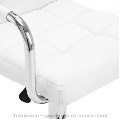 Бар табуретки, 2 бр, бели, изкуствена кожа