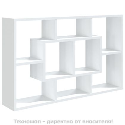Стенен рафт, бял, 85x16x52,5 см, инженерно дърво