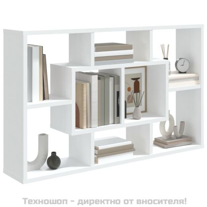 Стенен рафт, бял, 85x16x52,5 см, инженерно дърво