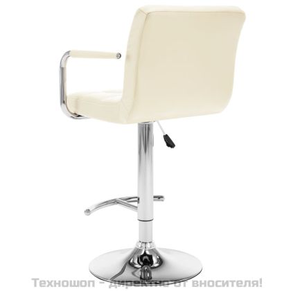 Бар табуретки, 2 бр, кремави, изкуствена кожа