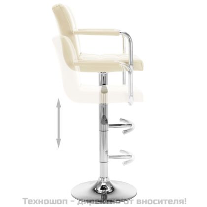 Бар табуретки, 2 бр, кремави, изкуствена кожа