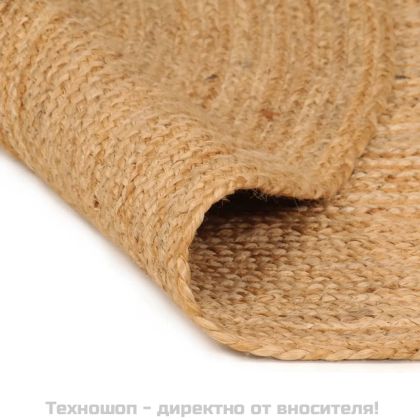 Плетен килим от юта, 240 см, кръгъл