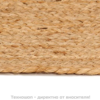 Плетен килим от юта, 240 см, кръгъл