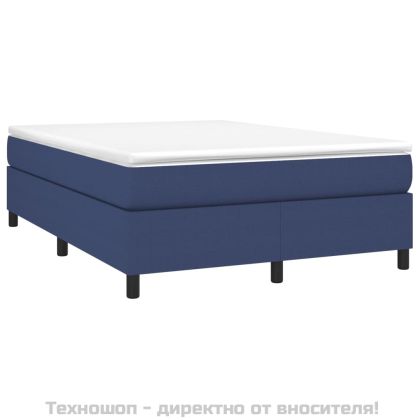 Рамка за легло с пружини, синя, 140x200 см, плат