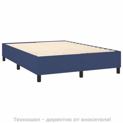 Рамка за легло с пружини, синя, 140x200 см, плат