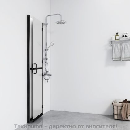 Сгъваема стена за душ с матирано ESG стъкло, 90x190 см