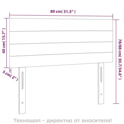 Горна табла за легло, синя, 80x5x78/88 см, плат