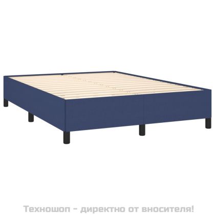 Рамка за легло без матрак, синя, 140x200 см, плат