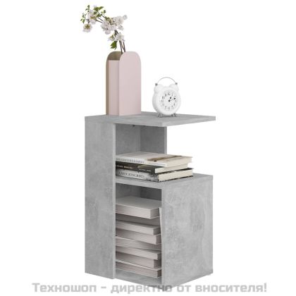 Странична маса, бетонно сива, 36x30x56 см, инженерно дърво