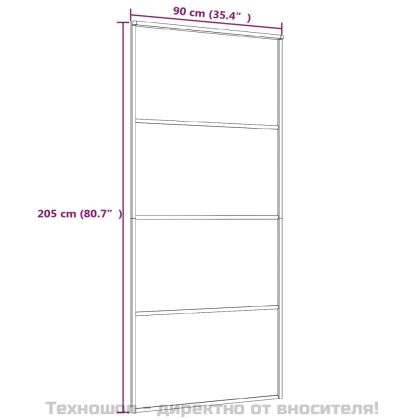 Плъзгаща се врата матирано ESG стъкло/алуминий 90x205 см черна