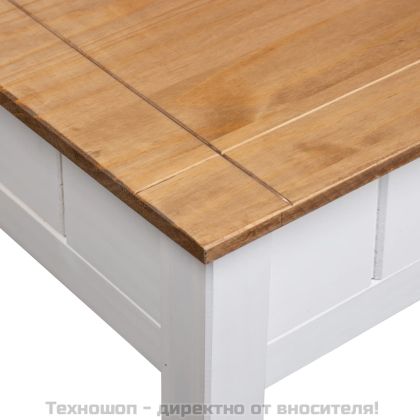 Кафе маса, бяла, 100x60x45 см, бор масив, Panama Range