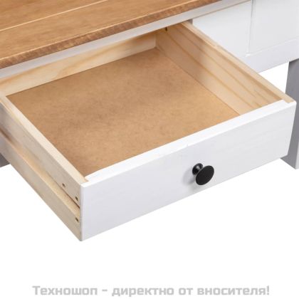 Кафе маса, бяла, 100x60x45 см, бор масив, Panama Range