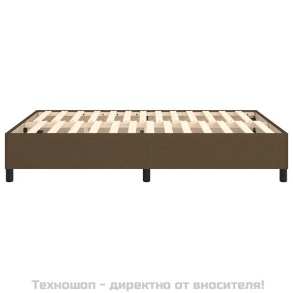 Рамка за легло с пружини, тъмнокафява, 140x200 см, плат
