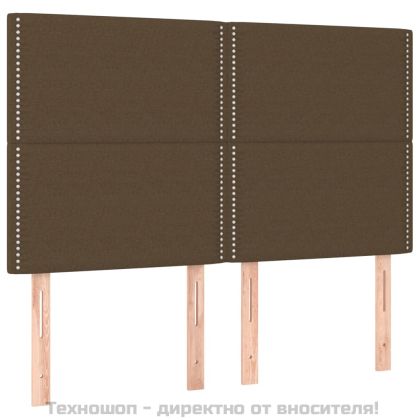 Боксспринг легло с матрак, тъмнокафяво, 140x200 см, плат