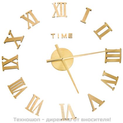 3D стенен часовник, модерен дизайн, 100 см, XXL, златист