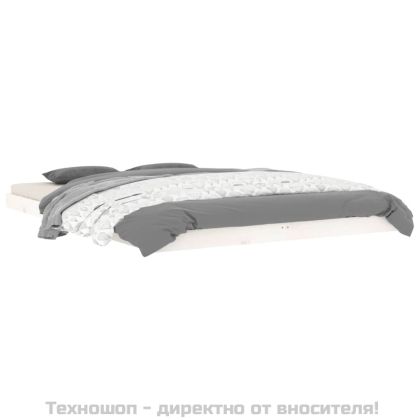 Рамка за легло, бяла, 140х200 см, бор масив