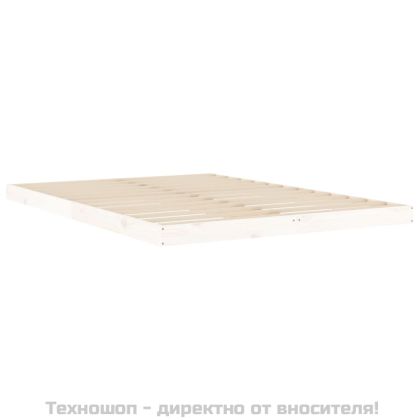 Рамка за легло, бяла, 140х200 см, бор масив